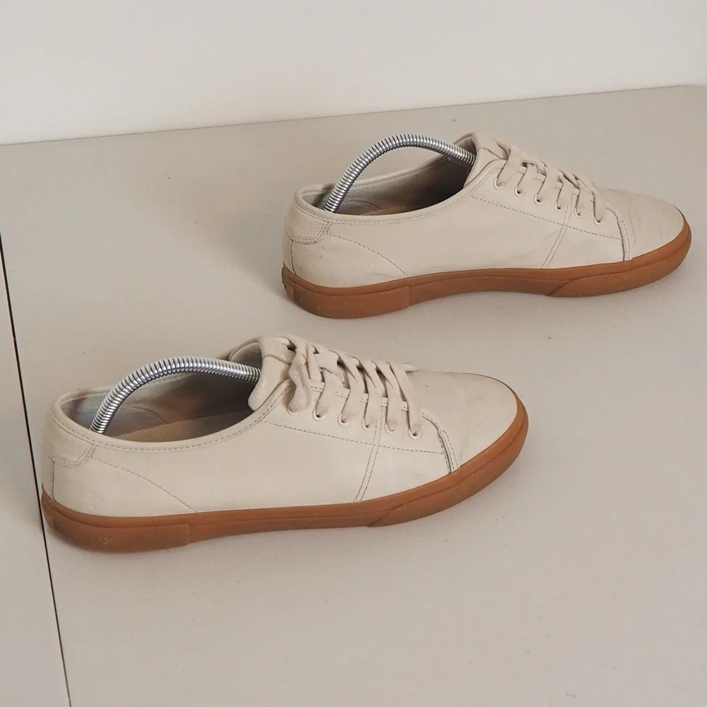 Frye GIA Low Lace Ivory‎ Leather Upper Sneakers Women's Size 9.5M FR41118